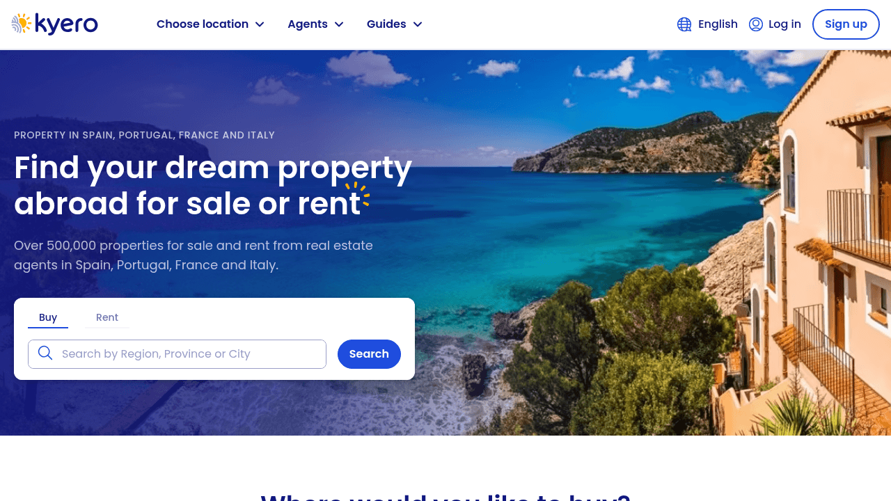 Screenshot of https://www.kyero.com