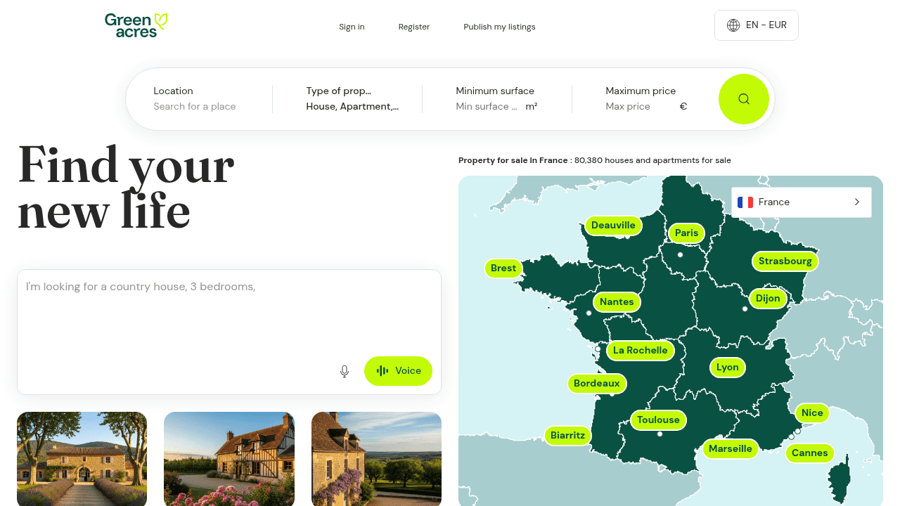 Screenshot of https://www.green-acres.com/en