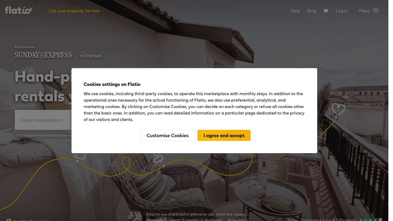 Screenshot of https://flatio.com