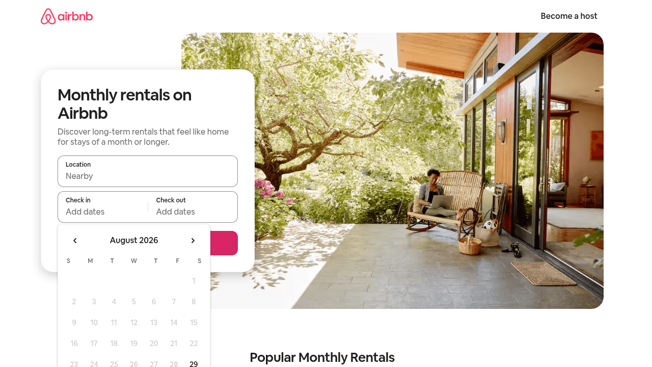 Screenshot of https://www.airbnb.com/stays/monthly