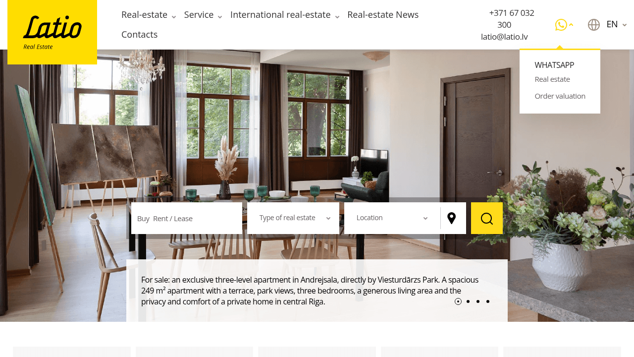 Screenshot of https://latio.lv/en/