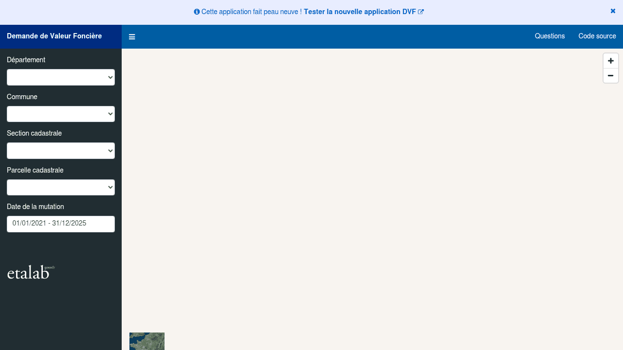 Screenshot of https://app.dvf.etalab.gouv.fr/