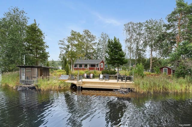 Lakefront view and main house