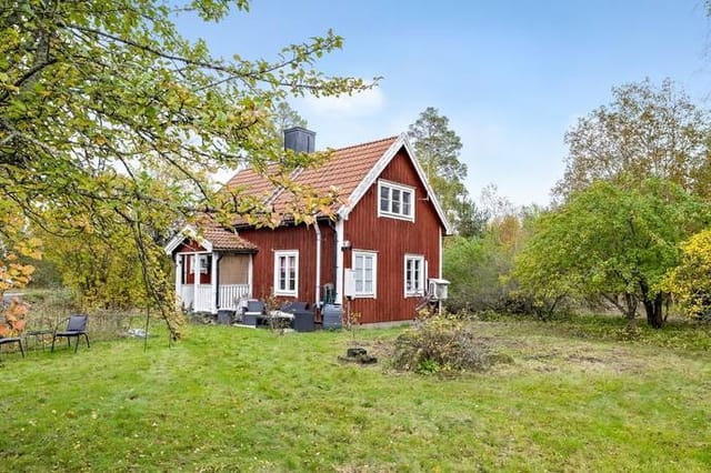 Front view of the house and garden