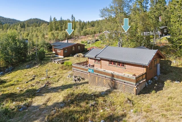 Overview of the property with two cabins