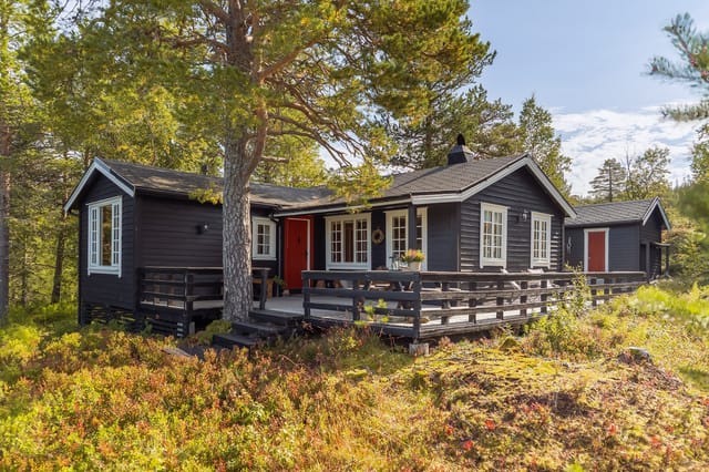 PrivatMegleren v/ Torstein Nordby presents Fersdalsveien 931—a beautiful and well-maintained leisure property in scenic surroundings in Meråker. Photo: Oscar Stoltenberg.