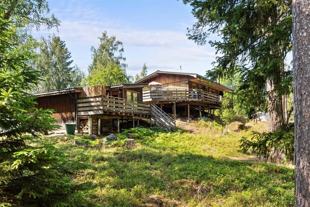Exterior view of the house and garden