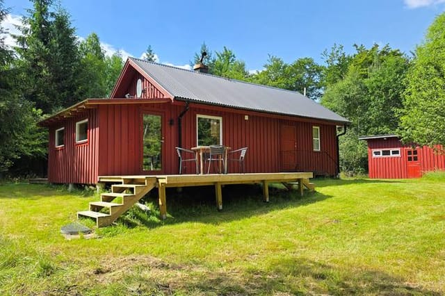 Front view of the house and garden