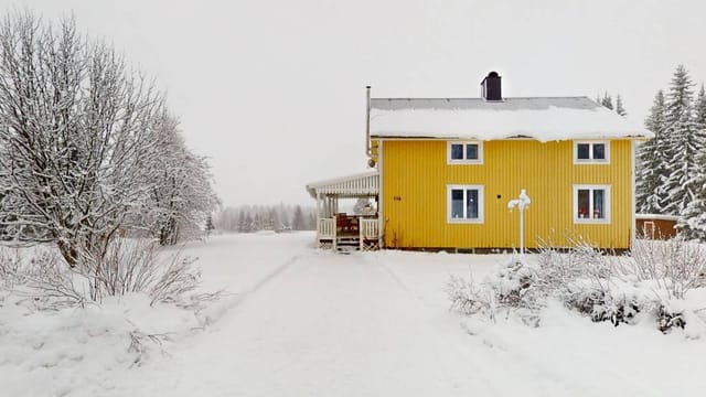 Exterior view of the timber house