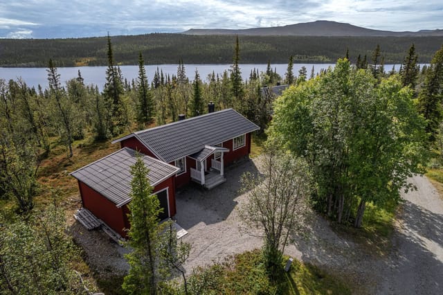 Exterior view of the log cabin