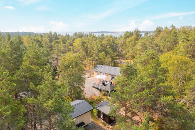 Main house and deck with sea view