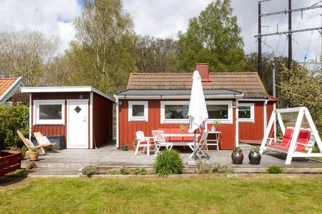 Exterior view of the holiday home and garden