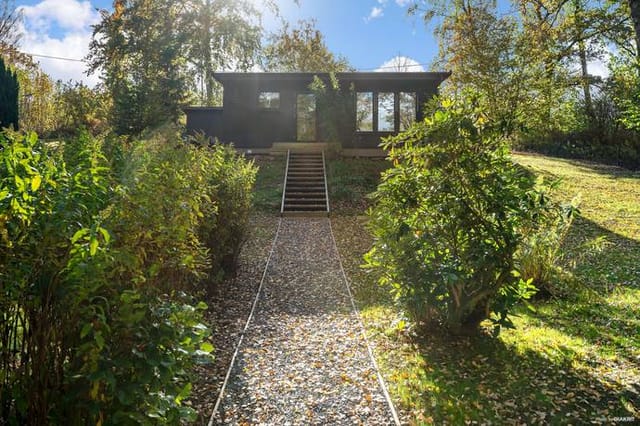 Exterior view of the house and garden
