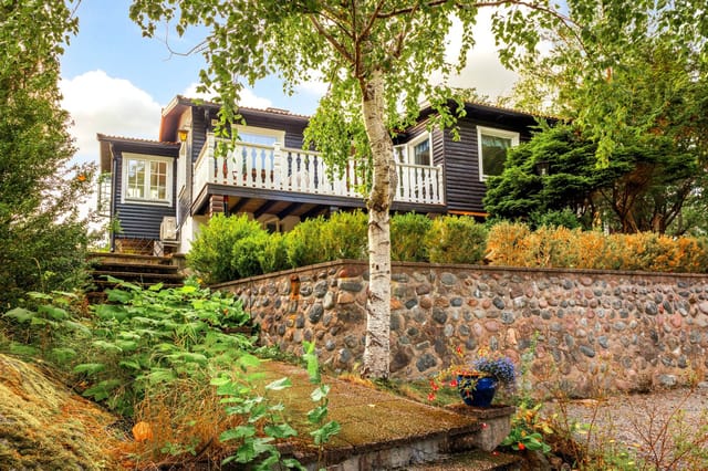 Exterior view of the house and garden