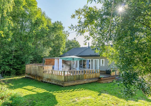 Front view of the house and garden