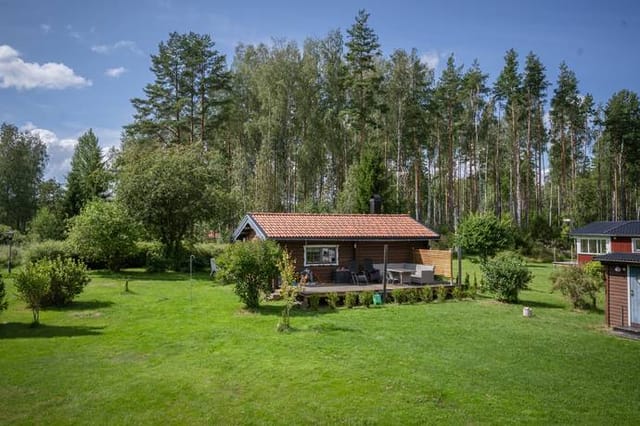 Front view of the house and garden