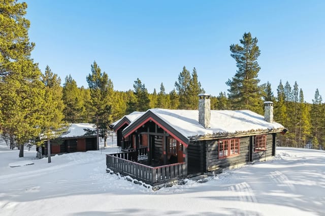 Charming cabin in scenic surroundings. Perfect for peaceful winter days with snow-covered trees and fresh air. An idyllic retreat.