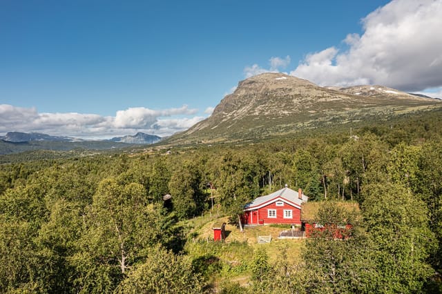 "Steinsbu" has a quiet and attractive location with Skogshorn towering in the "backyard".