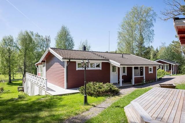 Front view of the house and garden