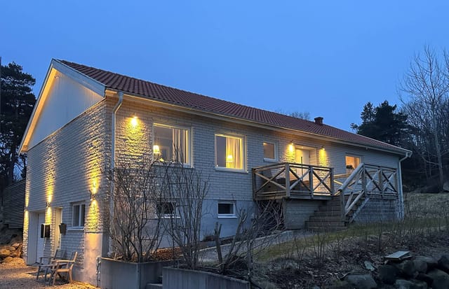 Exterior view of the house and garden