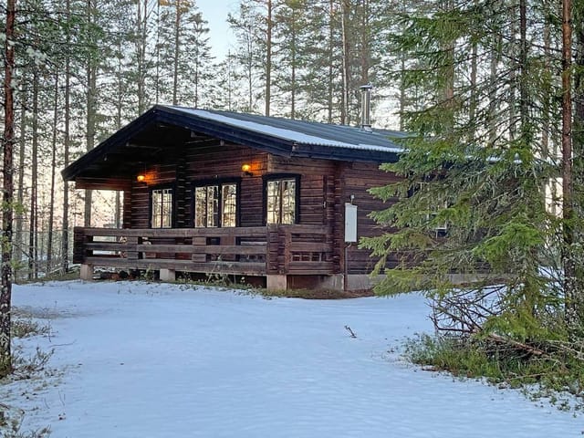 Exterior view of the cabin with terrace