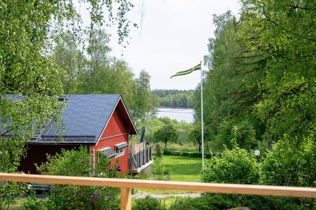 Exterior view of the house and garden