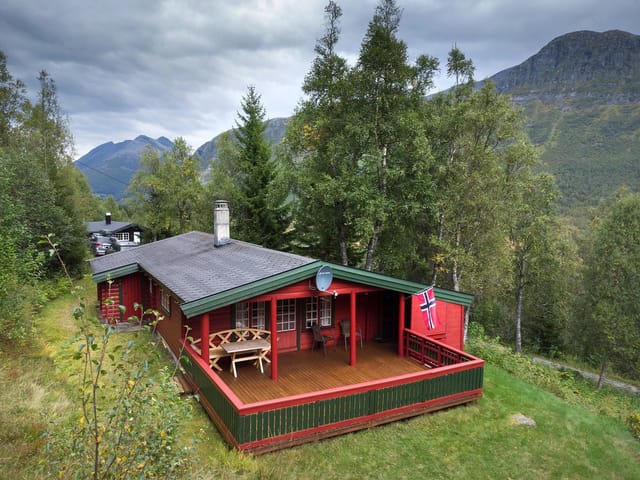 Front view of the cabin in Ålmåslia