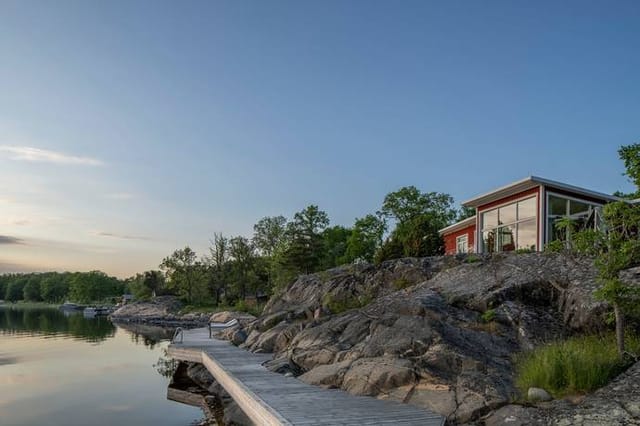 Waterfront view and main house