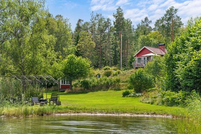 Exterior view of the main house and garden