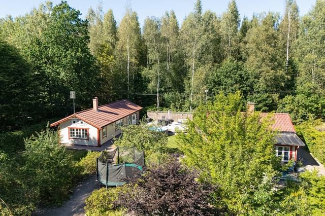 Exterior view of the main house and garden