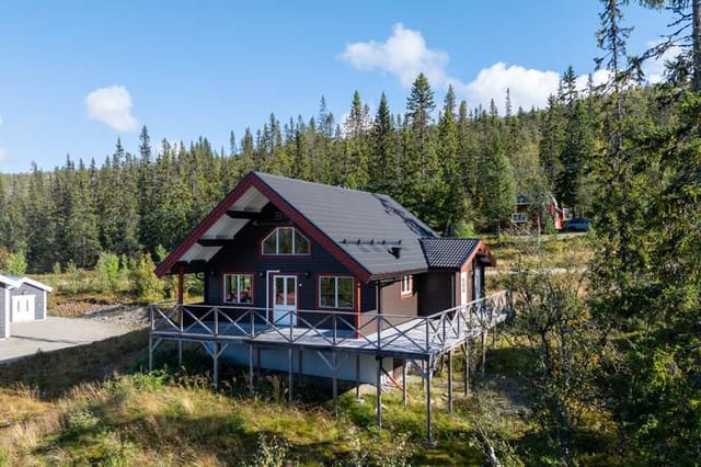 Exterior view of the mountain cabin