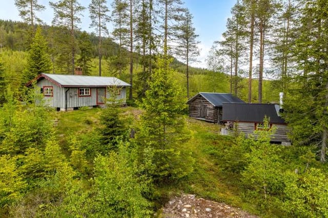 Exterior view of the log cabin
