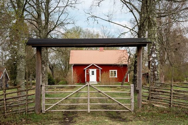 Front view of the house and garden