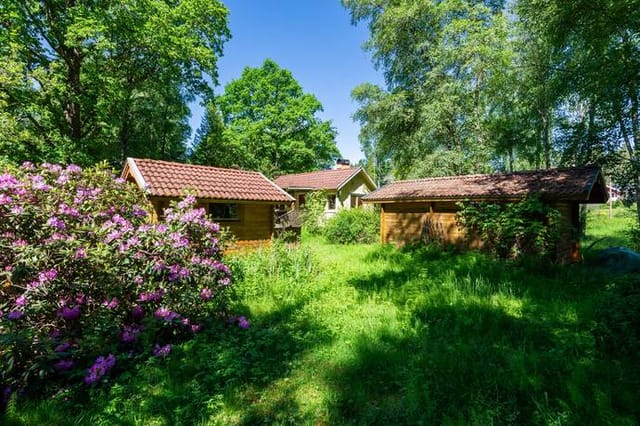 Exterior view of the holiday home and garden