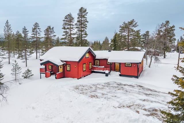 Exterior view of the house in winter