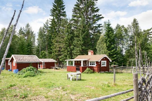 Exterior view of the red cottage