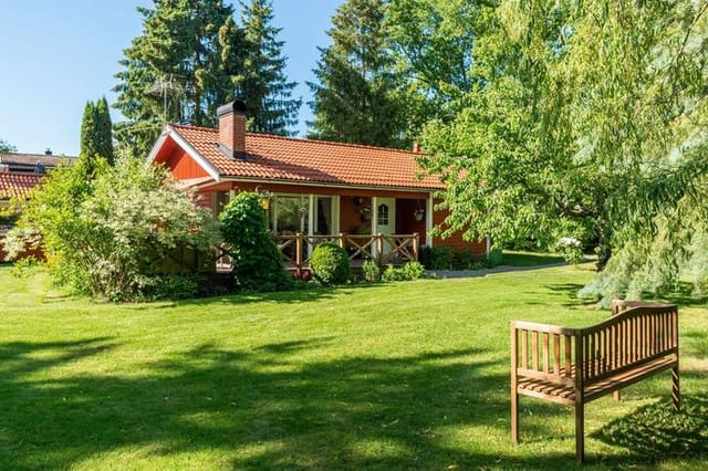 Exterior view of the house and garden