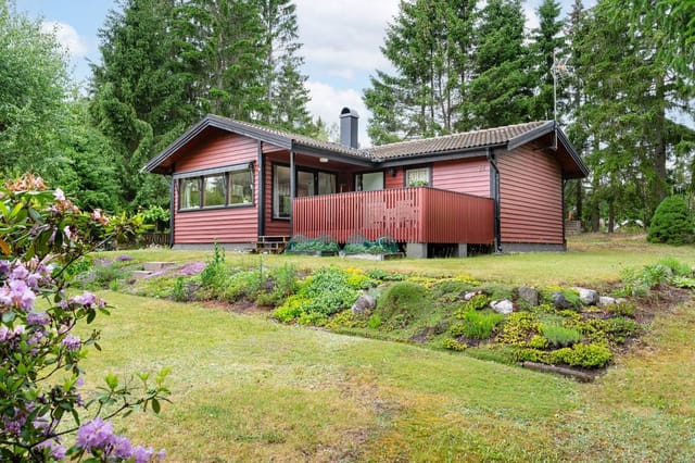 Exterior view of the house and garden