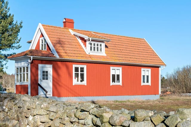 Front view of the house and garden