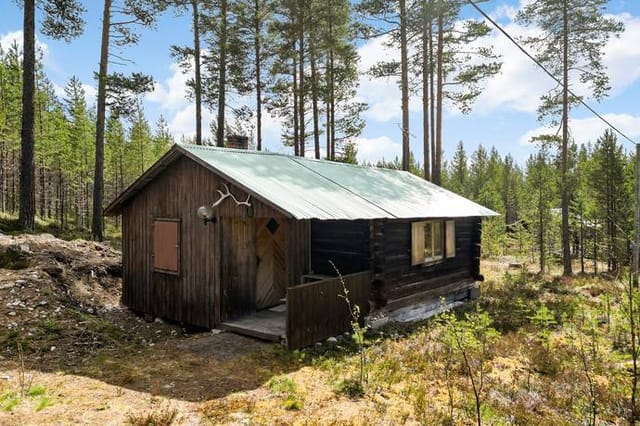 Exterior view of the timber cabin