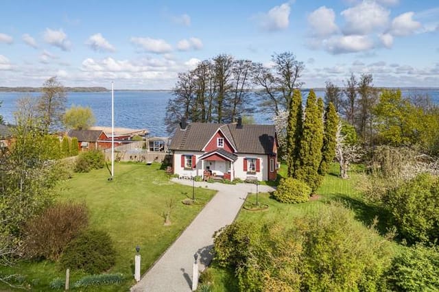 Lakefront view of the villa