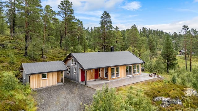 Welcome to Langtjønnåsen 100 - A modern and inviting cabin built in 2018, beautifully located in scenic surroundings.