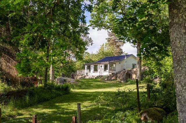 Exterior view of the house and garden