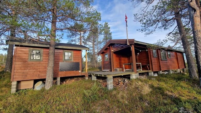 Cabin and outbuilding