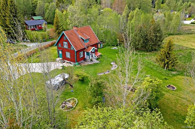 Front view of the house and garden
