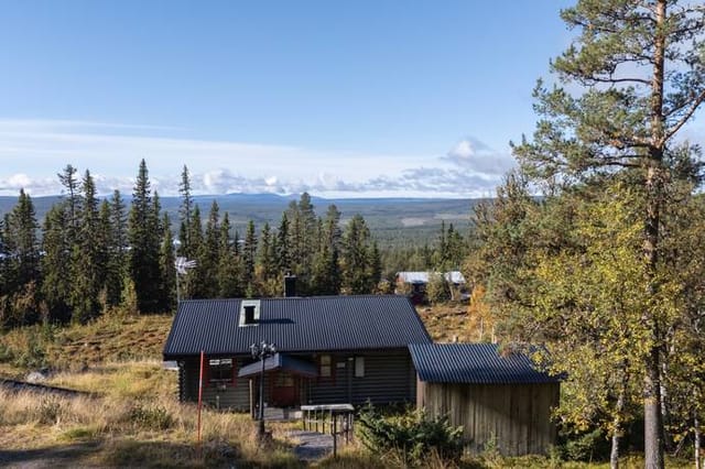Exterior view of the log cabin