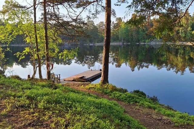 Lakefront view and main house