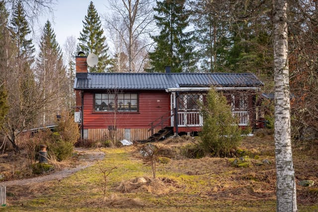 Front view of the house and garden