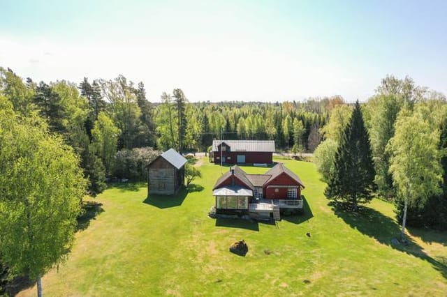 Lakefront view and main house