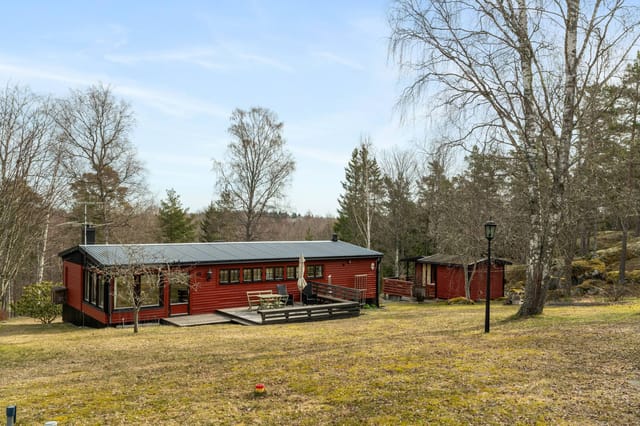 Exterior view of the house and garden